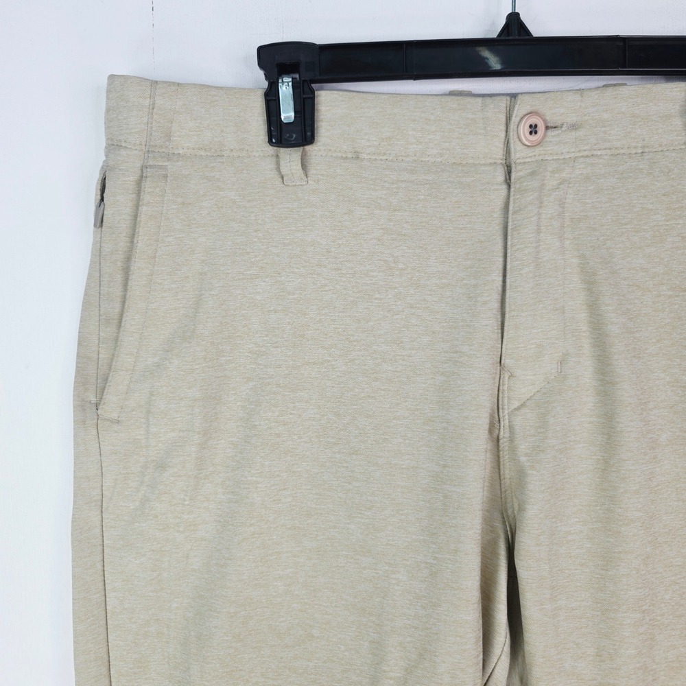 Tommy Bahama Mens 36X30 On Par Flat Front Beige Heathered Chino Golf Pants - Picture 4 of 15